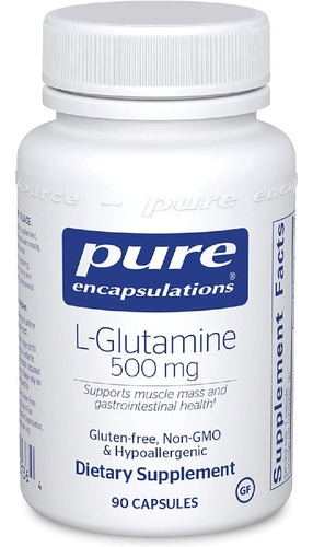 L-glutamina 500 Mg Pure Encapsulations, 90 Capsulas