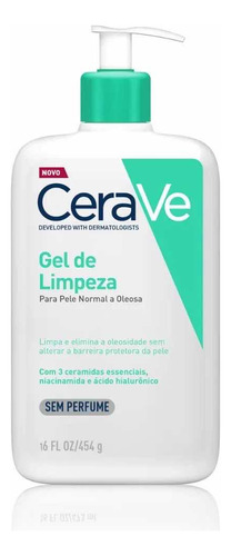 Gel Limpiador Facial Cerave (piel Normal A Oleosa 473 Ml)