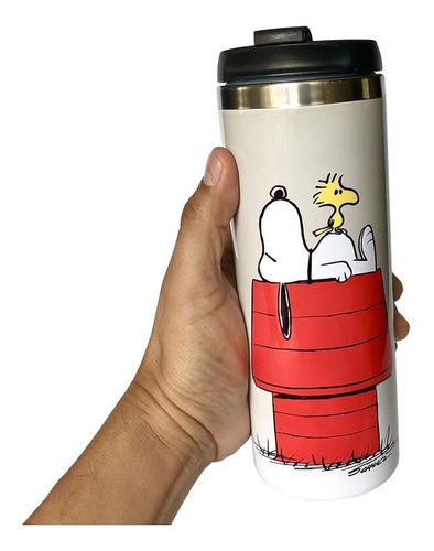 Hermoso Termo De Acero Inoxidable De Snoopy, Un Lindo Regalo