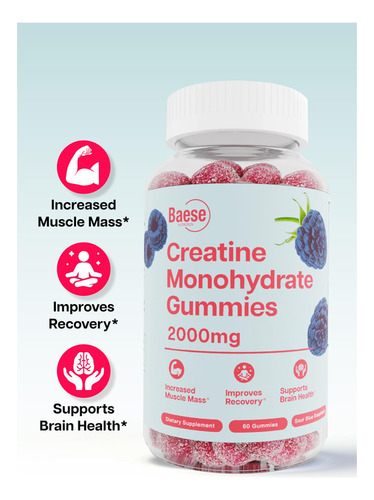 Baese Nutrition Creatine Monohidrate Gomme Para Hombres Y Mu