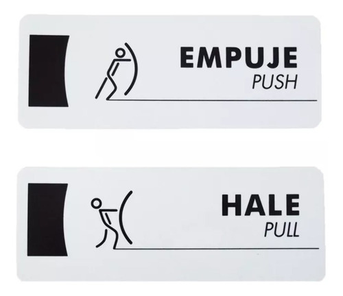 Aviso Adhesivo Hale -  Empuje  20x8cm X 4 Unidades