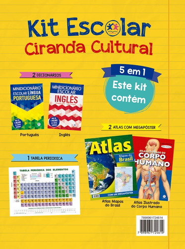 Kit escolar 1 (amarelo), de Ciranda Cultural. Ciranda Cultural Editora E Distribuidora Ltda., capa mole em português, 2017