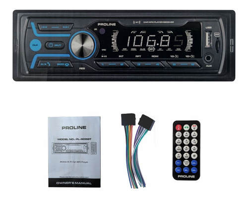 Auto Radio Bluetooth Usb Sd Aux, 3 Colores Proline Pl-905