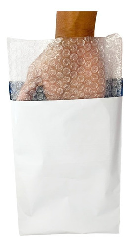 Saco Com Plástico Bolha 19x25 - 50 Unid Entrega Expressa Branco