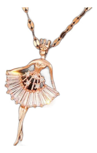 Joya De Cristal Collar Bailarina Ballet Reina Princesa Oro