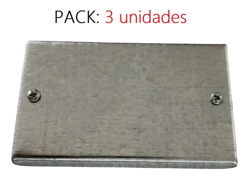 Tapa Metalica 2x4 Ciega Con Tornillos 3 Unidades