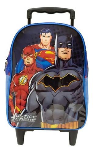 Mochila De Carrinho Liga Da Justiça 16 X 10730 Xeryus Cor Cinza-escuro