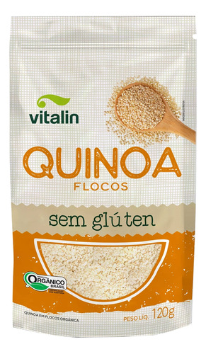 Quinoa Real Orgânica Em Flocos Vitalin 120g