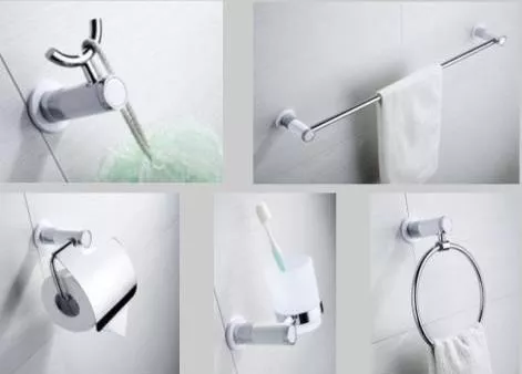 Set Accesorios De Baño Premium Omega Acero Inoxidable 7 U