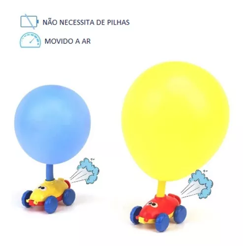 Lançador e Carrinho - Movido a Balão de Ar - Bexiga Car - Fenix