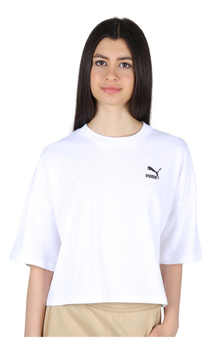 Remera Puma Classics Oversized I Mujer En Blanco | Moov