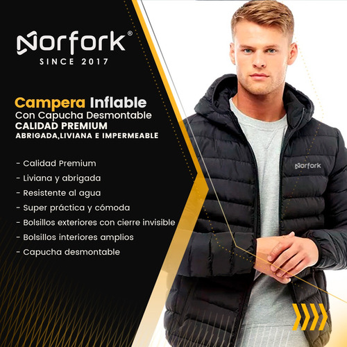 Imagen 4 de 5 de Campera Hombre Invierno Campera Puffer Rimland Importada