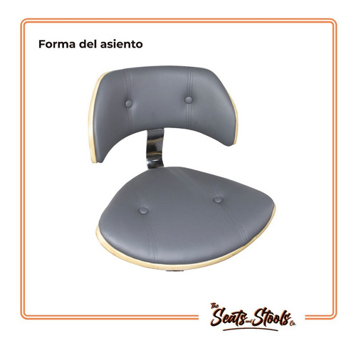 Set 2 Banco Silla Barra Giratorio Ajustable Century Gris Msi