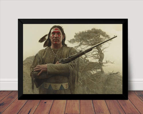 Quadro Decorativo Indio Americano Arte De James Bama