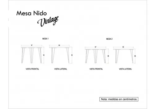 Set De 2 Mesas Centro- Patas Vintage - Modelo 2022