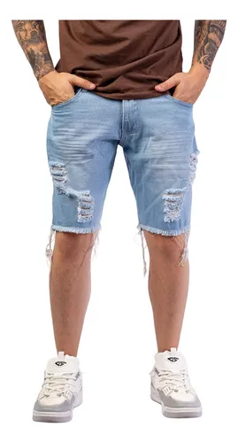Bermuda jeans acima do joelho 2025