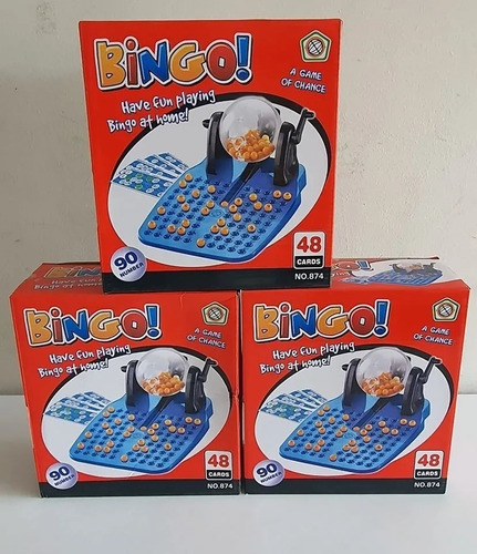 Imagen 6 de 7 de Bingo Juego De Mesa Con Bolillero Y 48 Cartas (90 Números)