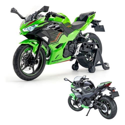 Kawasaki Ninja 400 Miniatura Metal Moto Con Soporte 1/12