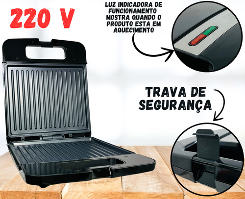 Sanduicheira Grill Antiaderente Aquecimento Duplo 1400w / 220v