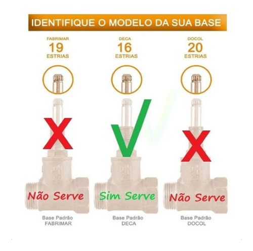 Kit Reparo Salva Registro Quadrado Chuveiro 7x1 Universal Cr