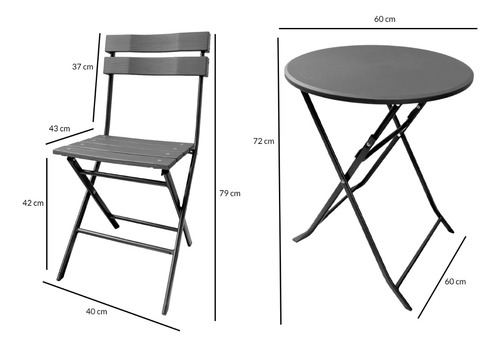 Mesa De Jardin Campamento O Picnic 2 Sillas Bossa Gent