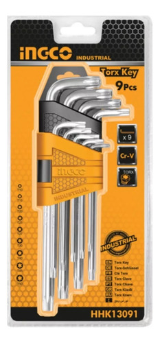 Juego De Llaves Profesionales Ingco Torx T10 A T50 Con 9 Piezas