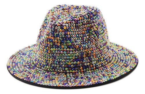 Sombrero Fedora Unisex Con Diamantes De Imitación Brillantes