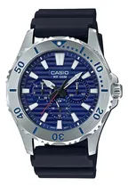 Comprar Reloj Casio Análogo Mtd-1086-2avdf Hombre Color De La Correa Negro Color Del Bisel Plata Color Del Fondo Azul
