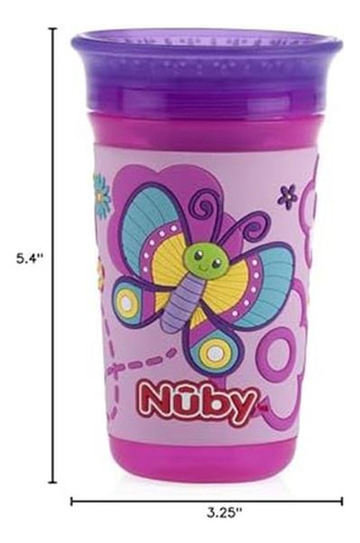 Nuby 360 Grados Sip 3d Grip Wonder Cupe Con Manga De 10 Oz