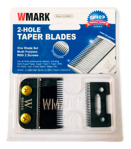 Imagem 3 de 3 de Lâmina Wmark Taper Profissional Aço Maquinas D16 Preto
