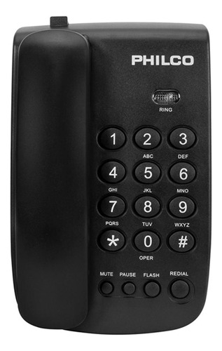 Telefono Red Fija Escritorio Sobremesa Philco Negro