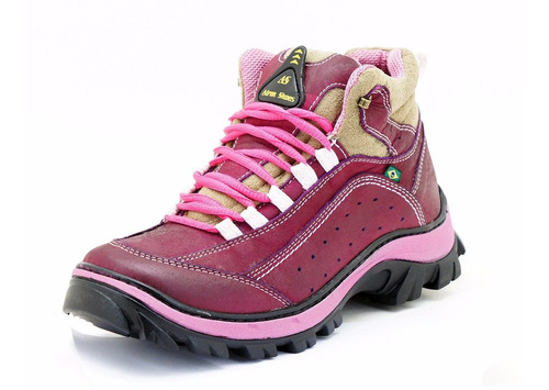 Bota Feminina Coturno Adventure Botinha Casual Trilha Couro Legitimo