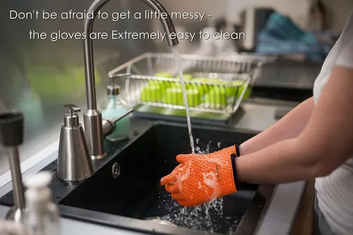 Kitchen Perfection Guantes De Silicona Para Horno Ahumador . Naranja