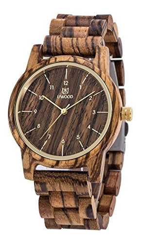 Reloj De Madera Con Caja De Regalo & Banda Ajustar