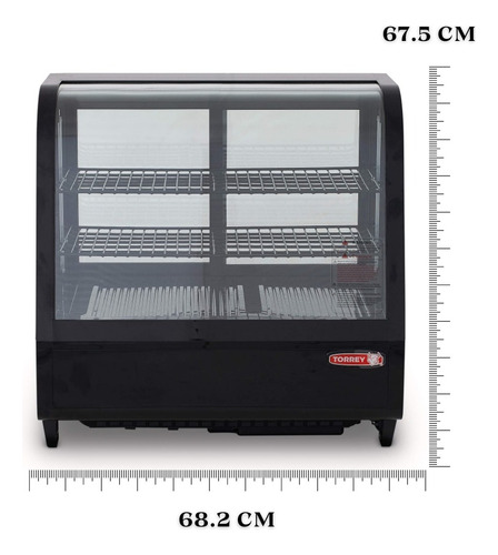 Vitrina Refrigerada Sobremesa Torrey Fria Vf-68 Rbanda Estilo de vidrio Curvo