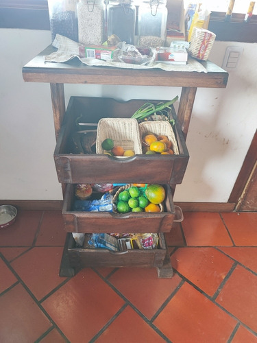 Mueble En Madera De Cocina Hermoso Organizador