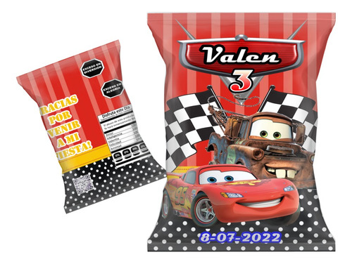 Bolsitas Golosineras Chips Bags Cars Rayo Mcqueen Mate X35 