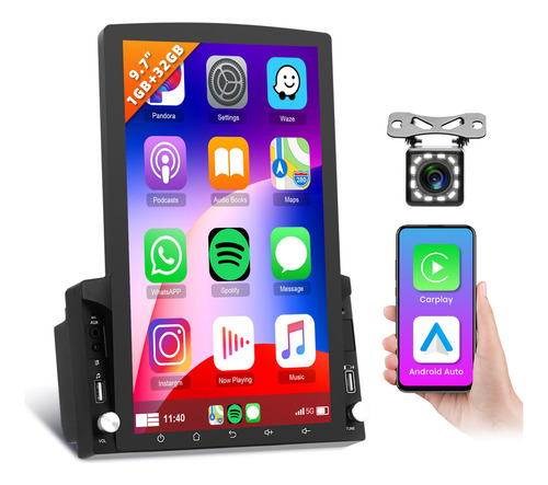 Zk Pantalla Vertical Estéreo Para Coche 2din 7 Base Android