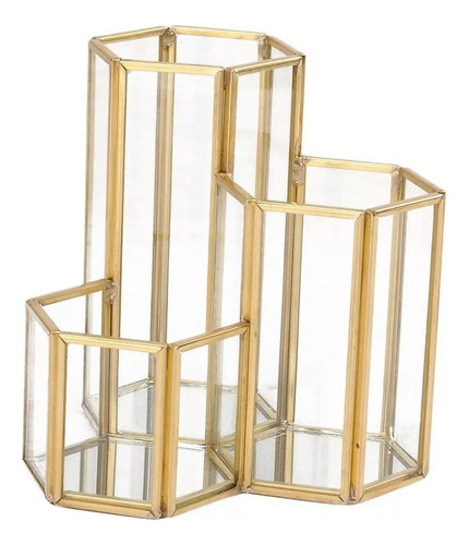 Porta-lápis De Porta-canetas Vitrine Hexágono Sala De