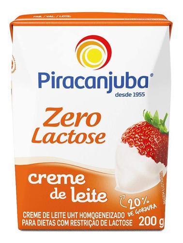 Kit 6 Creme De Leite Zero Lactose - Piracanjuba 200g
