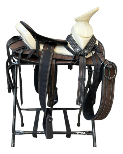 Montura Silla Charra Burrera Fuste 14 Con Cincho De Lona Chocolate