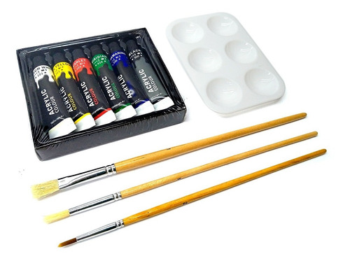 Set De Pintura Acrilica Sapiens Con Atril, Paleta Y Pinc. N1