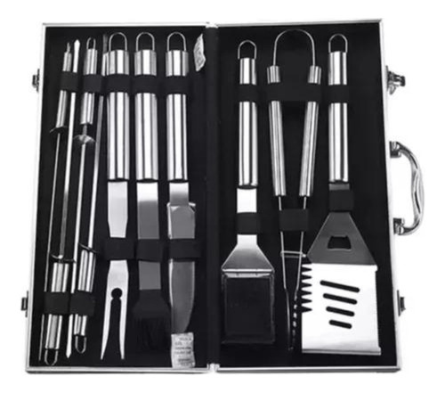 Kit Parrillero Para Asados Bbq De 10 Piezas Con Estuche