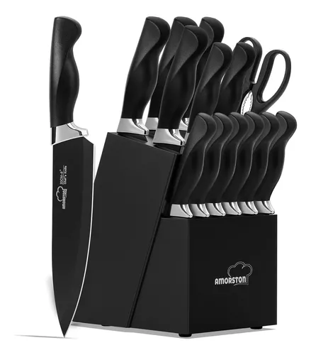 Topfeel Juego de 5 cuchillos de chef profesional, juego de cuchillos de  cocina alemanes de acero inoxidable de alto carbono alemán, juego de  cuchillos