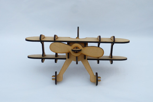 Imagen 3 de 6 de Avion De Madera Antiguo Grande De Fibrofacil Souvenir