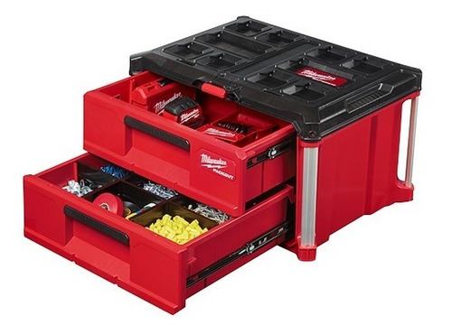 Imagen 5 de 10 de Caja De Herramientas 2 Cajones Packout Milwaukee 4822 8442
