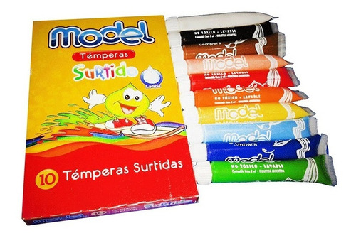 Tempera Model 8cc 5 Cajas X10 Unidades Surtidas (total 50u)