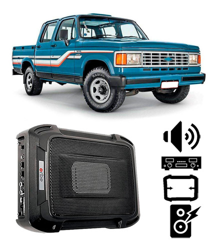 Caixa De Som Chevrolet D20 1985 A 1996 350w Rms Amplificada