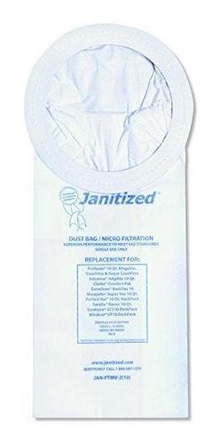 Janitized Janptmv2 Filtro De Vacío Bolsas Diseñados Para Enc
