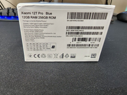 Imagen 9 de 9 de Nuevo Xiaomi 12t Pro 5g Azul 256gb 12gb Dual-sim